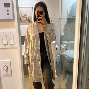 Uniqlo Linen/Cotton blend button down jacket - Size L